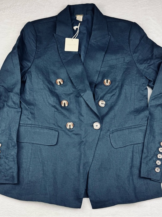 Magaschoni Jackets & Blazers - Magaschoni NWT 100% Linen Dark Blue, double-breasted blazer. Women’s size M.